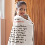 Personalized Love Letter Blanket Letter Paper Sofa Blanket Couple Family Keepsake Anniversary Christmas Gift for Dad Mom Grandparents Children