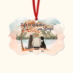 Ornement en céramique de forme irrégulière Love Song in Autumn Décoration Cadeau commémoratif pour les amoureux des animaux de compagnie