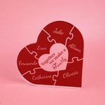 Personalized Together We Make A Family Colorful Acrylic Heart Desk Ornament with 1-12 Names Mother's Day Christmas Gift for Grandma Mother