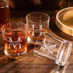 Personliga 10oz graverade whiskyglas med initialer och text Födelsedagspresent för män som dricker whisky och bourbon