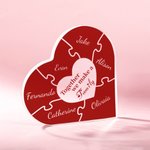 Personalized Together We Make A Family Colorful Acrylic Heart Desk Ornament with 1-12 Names Mother's Day Christmas Gift for Grandma Mother