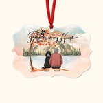 Personnalisé Forever In My Heart Autumn Love Irregular Shape Ceramic Ornament Christmas Memorial Gift for Pet Lover Owner