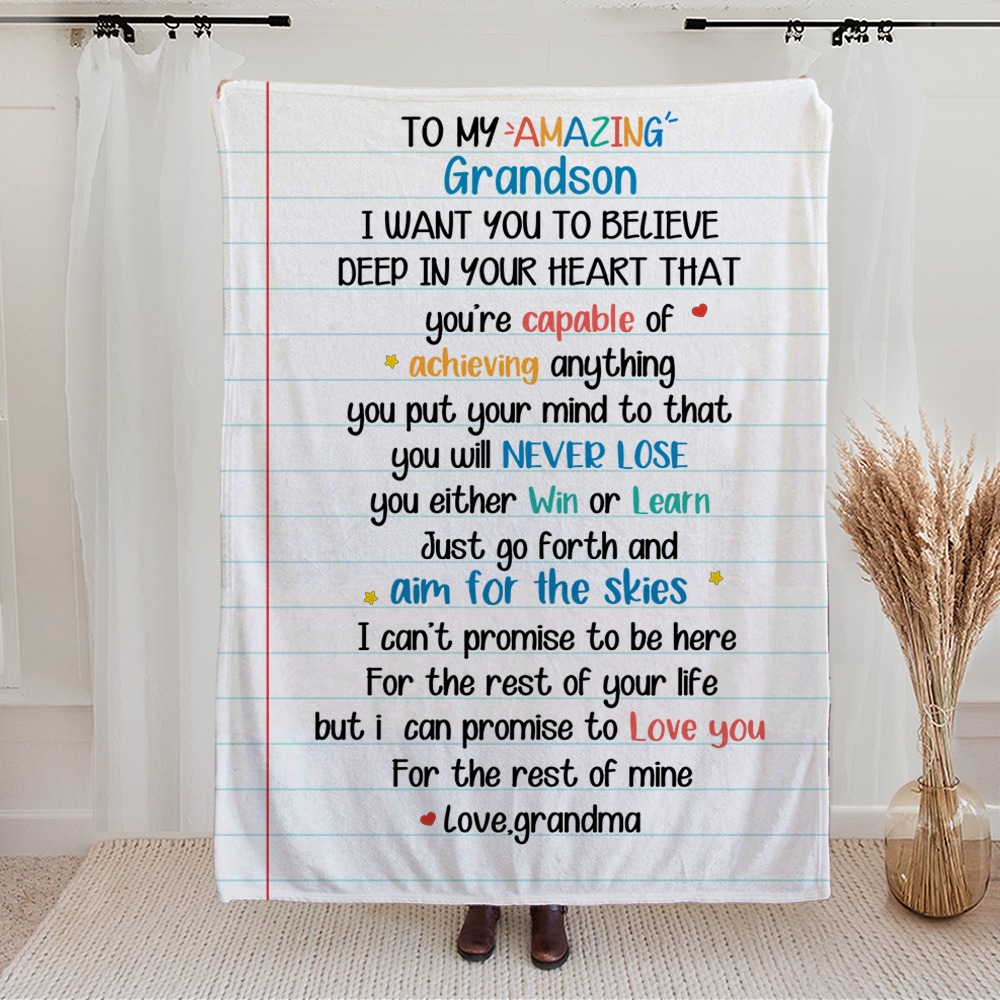 Couverture personnalisée avec lettres colorées Anniversaire Cadeau d'anniversaire pour Papa Maman Grands-parents