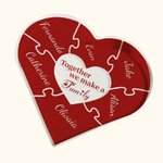 Personalized Together We Make A Family Colorful Acrylic Heart Desk Ornament with 1-12 Names Mother's Day Christmas Gift for Grandma Mother