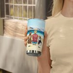 Citation Personnalisée Maman/Papa Chien Paysage de Plage Tumbler 20oz avec Nom Anniversaire Noël Cadeau pour les Amoureux des Chiens