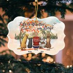 Ornement en céramique de forme irrégulière Love Song in Autumn Décoration Cadeau commémoratif pour les amoureux des animaux de compagnie