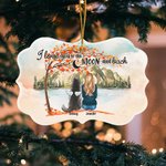 Gepersonaliseerd I Love You To The Moon And Back Huisdieren Onregelmatige Vorm Keramisch Ornament Kerstcadeau voor Vrienden