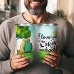 Personalised I Love You to the Moon 20 oz Stainless Steel Tumbler with Name Perfect Birthday Christmas Gift for Dog Lovers