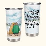 Personligt Forever in My Heart 20 oz rostfritt stålglas med namn Perfekt födelsedagspresent för hundälskare