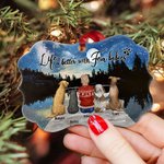 Personalized Life Is Better With Fur Baby Shaped Ceramic Pendant Christmas Gift Hanging Ornament