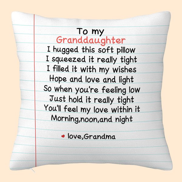 Personalized Love Letter Notebook Style Throw Pillow Cover Christmas Birthday Cotton Anniversary Gift for Family or Friend