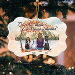 Personnalisé Once By My Side Forever In My Heart Ornament en céramique de forme irrégulière sur fond de coucher de soleil d'automne Cadeau commémorati