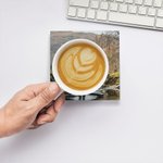 Personalised 2 PCS Square Photo Ceramic Drink Coaster with Cork Backing Pads Housewarming Anniversary Gift for Couple Family