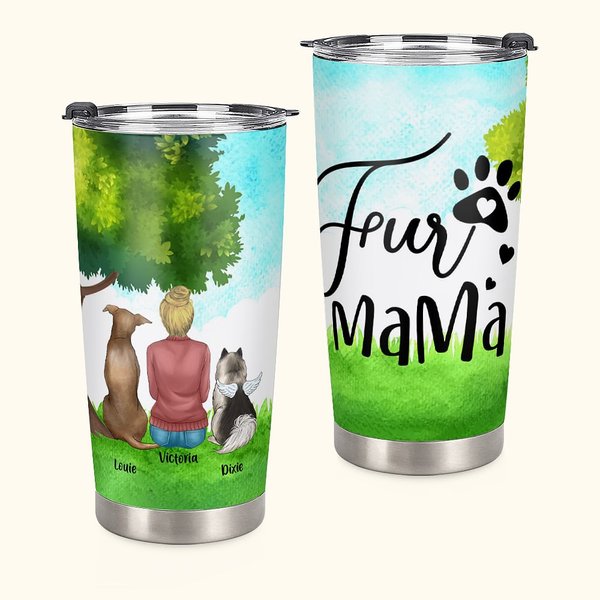 Bicchiere in acciaio inox da 20 oz con nome Mamma/Papà personalizzato Regalo di Natale perfetto per gli amanti dei cani