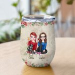 Henkilökohtainen Parhaat ystävät ikuisesti ei koskaan Apart Vintage juliste Viini Tumbler lahja sisaret Bestie