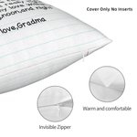 Personalized Love Letter Notebook Style Throw Pillow Cover Christmas Birthday Cotton Anniversary Gift for Family or Friend