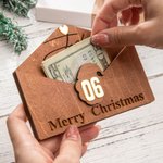 Gepersonaliseerde houten geld houder contant geld envelop met leeftijd en gegraveerde naam Kerstmis verjaardagscadeau voor kinderen vrienden
