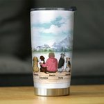 Personalisierter DOG MOM DOG DAD 600 ml Edelstahl Becher mit Namen 1-4 Hunden Auslaufsicher Geburtstag Weihnachten Geschenk für Hundeliebhaber