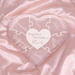 Décoration Plaque Acrylique Personnalisée avec 1-12 Noms Ornement en Coeur  Style Puzzle Cadeau Fête Anniversaire pour Femme Mère Famille