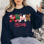 Sweatshirt T-shirt Personnalisé avec Surnom et 1-6 Nom Enfants Cadeau Famille Noël pour Maman Grand-Mère