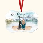 Personalized Forever In My Heart Irregular Shape Ceramic Ornament with Name and Lakeside Element Memorial Gift for Pet Lovers