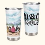 Personalisierter DOG MOM DOG DAD 600 ml Edelstahl Becher mit Namen 1-4 Hunden Auslaufsicher Geburtstag Weihnachten Geschenk für Hundeliebhaber