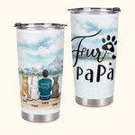 Henkilökohtainen Fur Mama / Papa 20 oz ruostumattomasta teräksestä valmistettu lasipannu, jossa on nimi Täydellinen syntymäpäiväjoululahja lemmikkieläinten ystäville