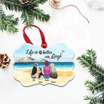 Ornement en céramique personnalisé Life Is Better With Dogs Forme irrégulière Cadeau de Noël pour les amis