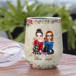 Henkilökohtainen You 'll Always Be My Person Kukka Tausta Viini Tumbler Lahja Bestie Best Friend