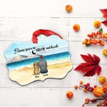 Personalized I Love You Quote Irregular Shape Ceramic Ornament with Natural Scenery Memorial Gift for Pet Lovers