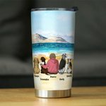 Gobelet personnalisé I Love You to the Moon and Back 20oz avec fond de montagne et de mer Cadeau d'anniversaire et de Noël pour les amoureux des chien