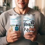 Henkilökohtainen Fur Mama / Papa 20 oz ruostumattomasta teräksestä valmistettu lasipannu, jossa on nimi Täydellinen syntymäpäiväjoululahja lemmikkieläinten ystäville