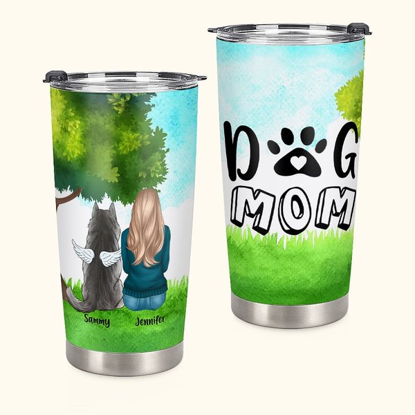 Henkilökohtainen koira äiti / isä 20 oz ruostumattomasta teräksestä Tumbler nimi syntymäpäivä joululahja koiran ystäville