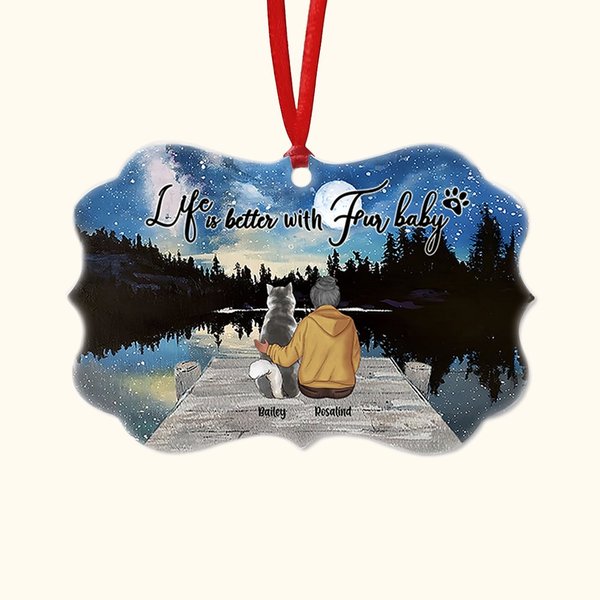 Gepersonaliseerde leven is beter met bont baby vormige keramische hanger kerstcadeau opknoping ornament