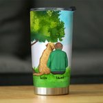 Personalised I Love You to the Moon 20 oz Stainless Steel Tumbler with Name Perfect Birthday Christmas Gift for Dog Lovers