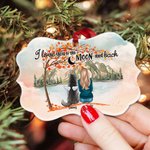 Gepersonaliseerd I Love You To The Moon And Back Huisdieren Onregelmatige Vorm Keramisch Ornament Kerstcadeau voor Vrienden
