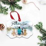 Ornement en céramique de forme irrégulière avec éléments de beauté de la nature et nom Cadeau commémoratif pour les amoureux des animaux de compagnie