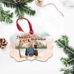 Gepersonaliseerd I Love You To The Moon And Back Huisdieren Onregelmatige Vorm Keramisch Ornament Kerstcadeau voor Vrienden