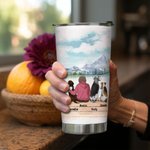 Personalisierter DOG MOM DOG DAD 600 ml Edelstahl Becher mit Namen 1-4 Hunden Auslaufsicher Geburtstag Weihnachten Geschenk für Hundeliebhaber