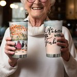 Vaso de acero inoxidable con nombre personalizado Life Is Better with Fur Baby Maple Beauty 20oz Regalo de cumpleaños y Navidad para los amantes de lo