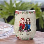 Henkilökohtainen Parhaat ystävät ikuisesti ei koskaan Apart Vintage juliste Viini Tumbler lahja sisaret Bestie