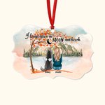 Gepersonaliseerd I Love You To The Moon And Back Huisdieren Onregelmatige Vorm Keramisch Ornament Kerstcadeau voor Vrienden