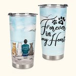 Personlig Forever in My Heart rostfri tumbler med namn Födelsedag julklapp för hundälskare