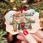 Gepersonaliseerd Bont Baby Herfst Verzamelen Onregelmatige Vorm Keramisch Ornament Kerst Herdenkingsgeschenk voor Huisdierliefhebbers