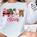 Sweatshirt T-shirt Personnalisé avec Surnom et 1-6 Nom Enfants Cadeau Famille Noël pour Maman Grand-Mère