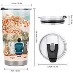 Vaso con nombre personalizado I Love You to the Moon and Back 20oz Taza de café con tema de arce Regalo de cumpleaños y Navidad para los amantes de lo