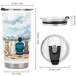 Henkilökohtainen Fur Mama / Papa 20 oz ruostumattomasta teräksestä valmistettu lasipannu, jossa on nimi Täydellinen syntymäpäiväjoululahja lemmikkieläinten ystäville