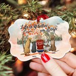 Ornement en céramique de forme irrégulière Love Song in Autumn Décoration Cadeau commémoratif pour les amoureux des animaux de compagnie