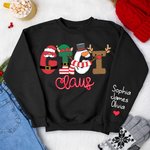 Sweatshirt T-shirt Personnalisé avec Surnom et 1-6 Nom Enfants Cadeau Famille Noël pour Maman Grand-Mère