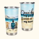 Personalized Forever in My Heart 20oz Stainless Steel Tumbler with Name Beach Vacation Theme Coffee Cup Birthday Christmas Gift for Dog Lovers